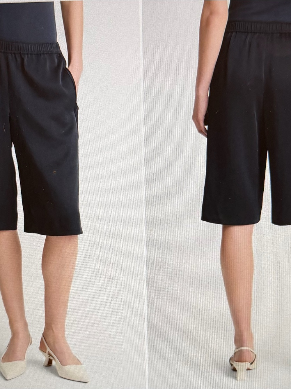 Vince Dark Navy Knee-Length Culotte Shorts